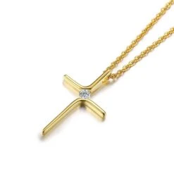 Gold Plated Women's Christian Necklace Elegance 10 Gold Plated Women's Christian Necklace Elegance -Lord's Guidance cross necklace zirconia lord s guidance