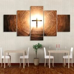 Christian Canvas Art Cross In The Light -Lord's Guidance cross wall art decor lords guidance