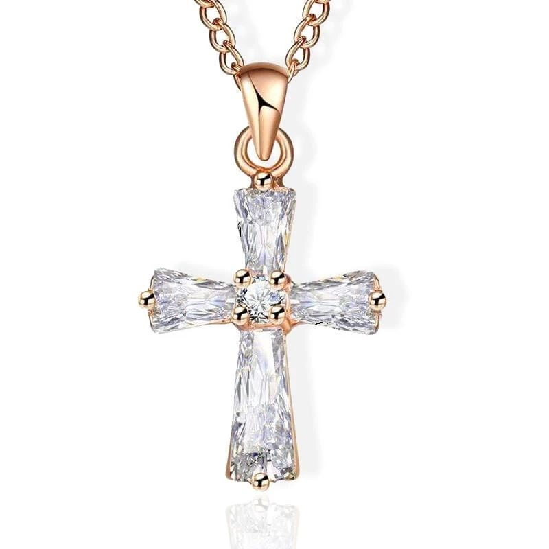 Women's Christian Necklace Crystal Cross 3 Women's Christian Necklace Crystal Cross