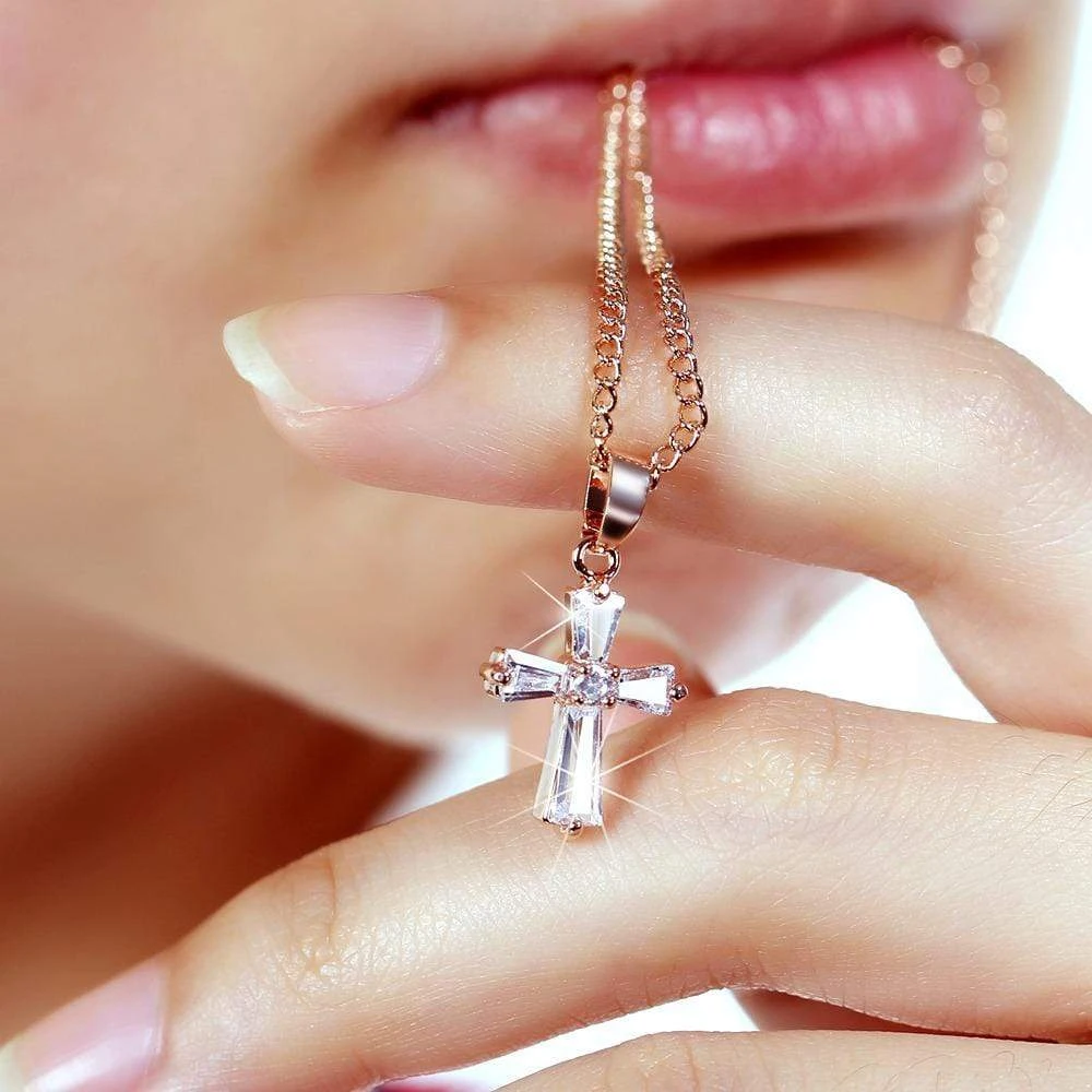 Women's Christian Necklace Crystal Cross 5 Women's Christian Necklace Crystal Cross - Image 3