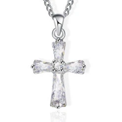 Women's Christian Necklace Crystal Cross 9 Women's Christian Necklace Crystal Cross -Lord's Guidance crystal cross necklace silver