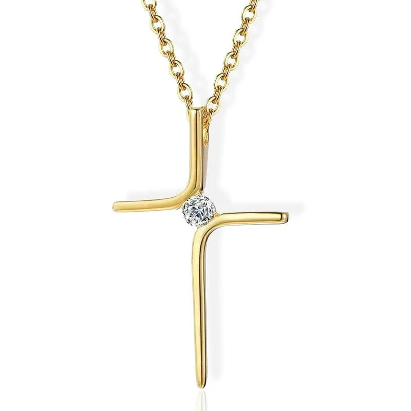 Gold Plated Women's Christian Necklace Elegance 3 Gold Plated Women's Christian Necklace Elegance