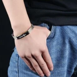 Men's Cross Bracelet Luxurious 9 Men's Cross Bracelet Luxurious -Lord's Guidance cubiczirconiacrossbracelet mens