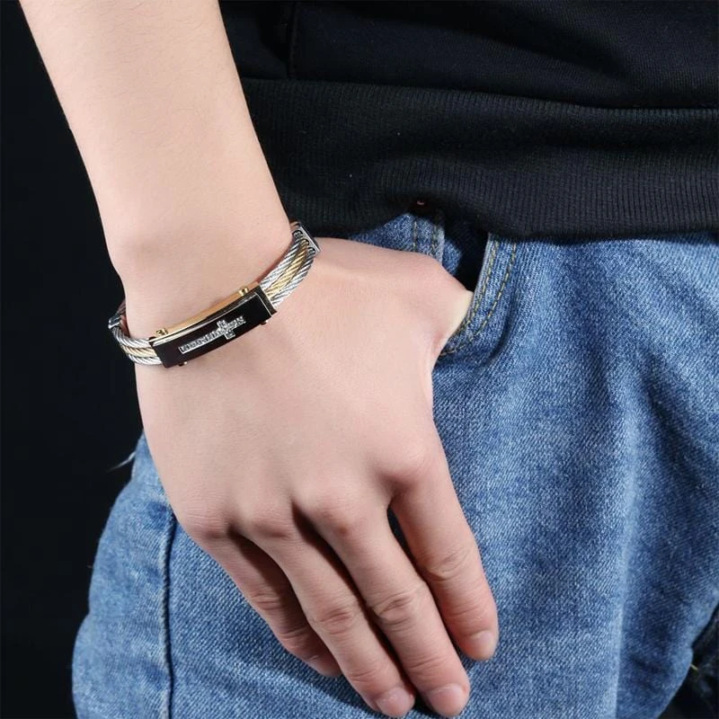 Men's Cross Bracelet Luxurious 4 Men's Cross Bracelet Luxurious - Image 2