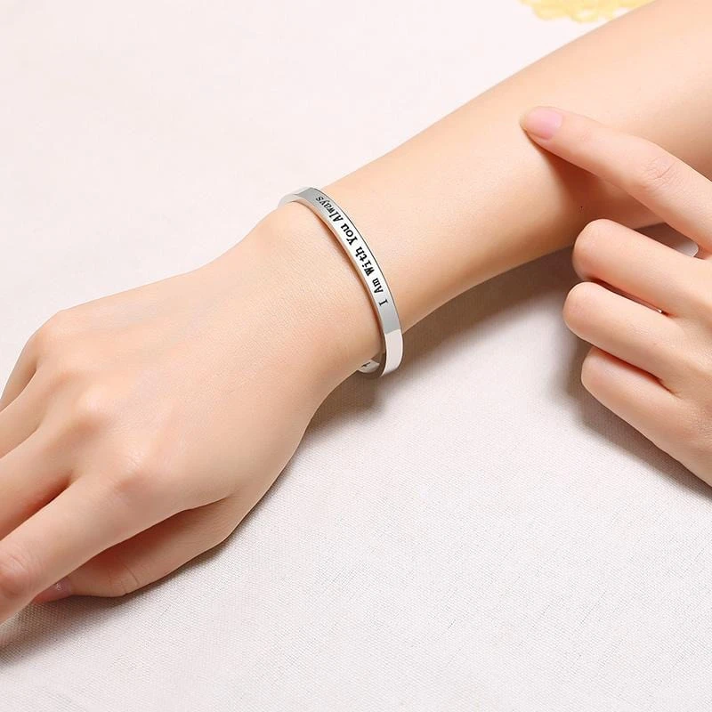 Bible Verse Bracelet I Am With You Always (Cuff) 5 Bible Verse Bracelet I Am With You Always (Cuff) - Image 3