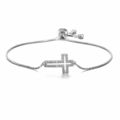 Women's Cross Bracelet Believe 8 Women's Cross Bracelet Believe -Lord's Guidance diamond cross bracelet silver lords guidance
