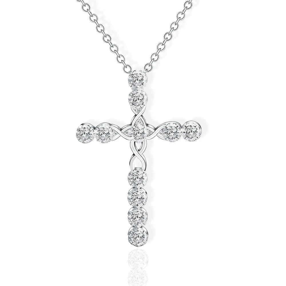 Women's Christian Necklace Diamond Cross 3 Women's Christian Necklace Diamond Cross
