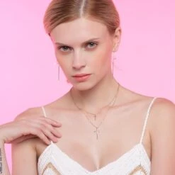 Women's Christian Necklace Double Chain Cross 7 Women's Christian Necklace Double Chain Cross -Lord's Guidance double chain cross necklace for women lord s guidance