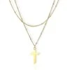 Women's Christian Necklace Double Layer 1 Women's Christian Necklace Double Layer -Lord's Guidance double layer cross necklace