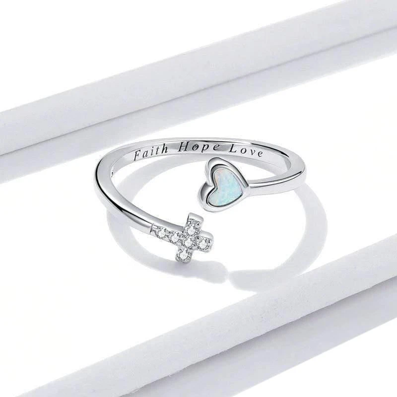 Christian Ring Faith Hope Love (Silver) 4 Christian Ring Faith Hope Love (Silver) - Image 2