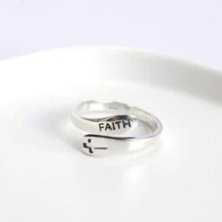 Christian Ring Faith 9 Christian Ring Faith -Lord's Guidance faithadjustablering women