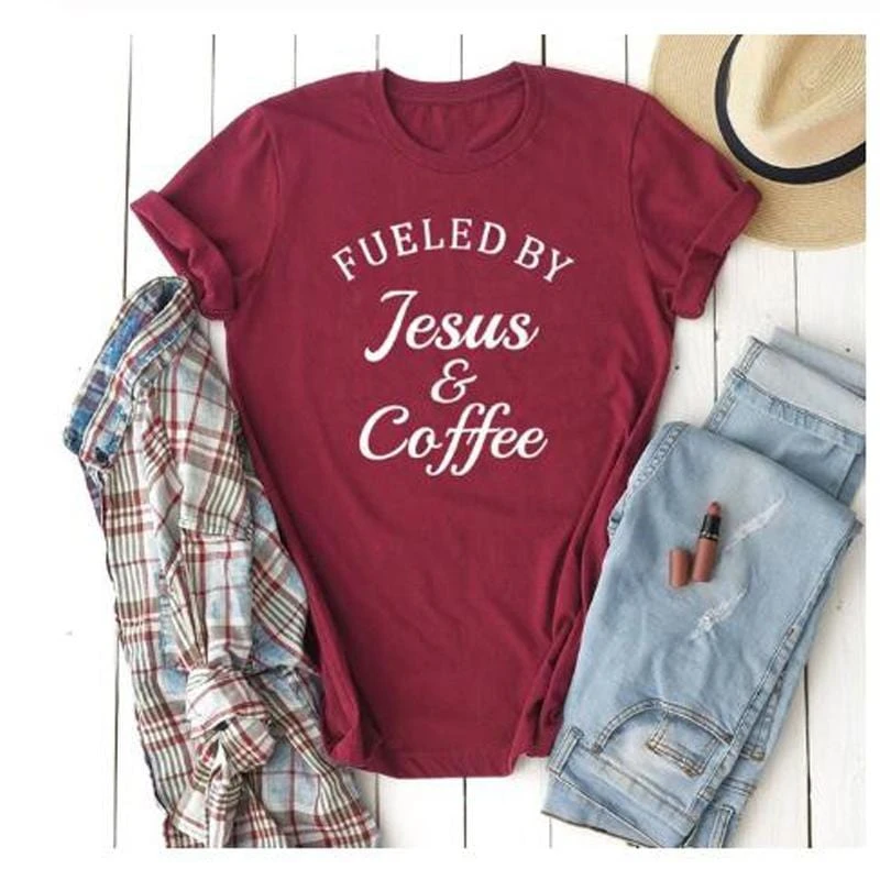 Christian T-Shirt Fueled By Jesus And Coffee 11 Christian T-Shirt Fueled By Jesus And Coffee - Image 9