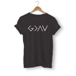 Christian T-Shirt God Is Greater Symbol 12 Christian T-Shirt God Is Greater Symbol -Lord's Guidance god is greater than the highs and lows womens shirt black