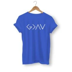 Christian T-Shirt God Is Greater Symbol 14 Christian T-Shirt God Is Greater Symbol -Lord's Guidance god is greater than the highs and lows womens shirt blue