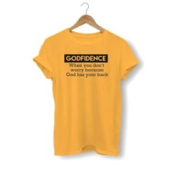 Christian T-Shirt God Has Your Back 15 Christian T-Shirt God Has Your Back -Lord's Guidance godfidence t shirt yellow