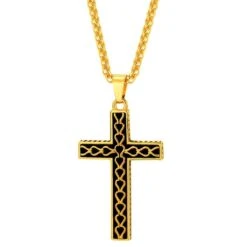 Men's Christian Necklace Ancient Cross -Lord's Guidance gold ancient cross necklace lord s guidance