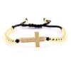 Women's Cross Bracelet Beads And Rope 1 Women's Cross Bracelet Beads And Rope -Lord's Guidance gold bead cross bracelet rope lord s guidance