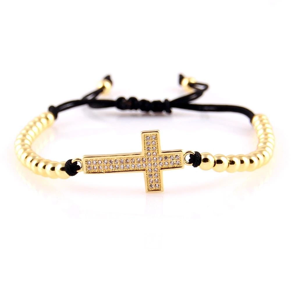 Women's Cross Bracelet Beads And Rope 3 Women's Cross Bracelet Beads And Rope