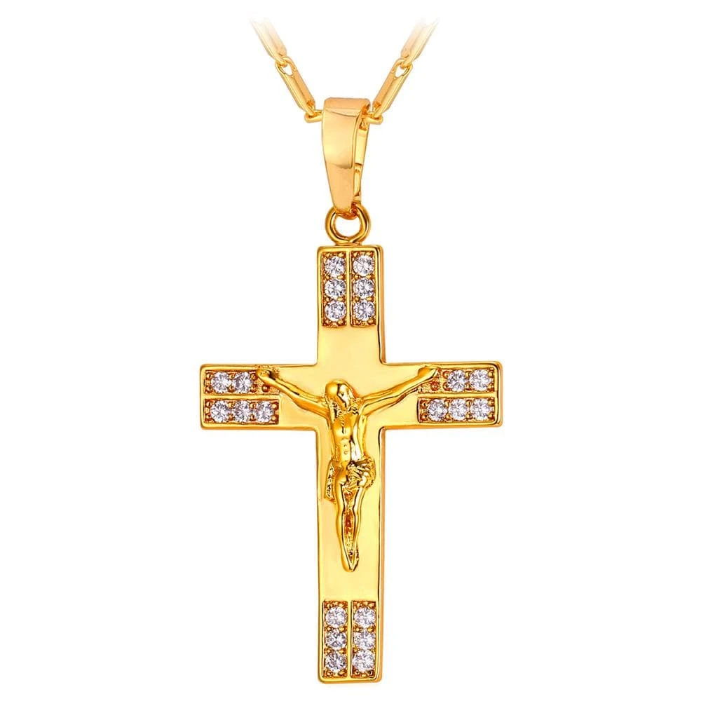 Gold Plated Men's Christian Necklace Savior 3 Gold Plated Men's Christian Necklace Savior