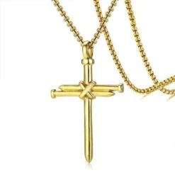 Men's Christian Necklace Nails (Golden)