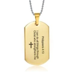 Philippians 4:13 Dog Tag Necklace