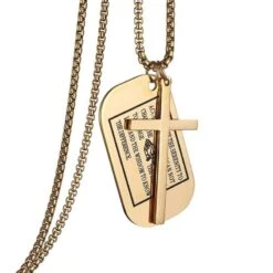 Men's Christian Necklace Serenity Prayer Dog Tag 7 Men's Christian Necklace Serenity Prayer Dog Tag -Lord's Guidance gold serenity prayer dog tag necklace lord s guiadnce