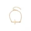 Women's Cross Bracelet Sideways Gold
