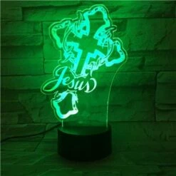 Christian Lamp Jesus Cross 15 Christian Lamp Jesus Cross -Lord's Guidance green 3d night light table desk lamps christ jesus cross lords guidance