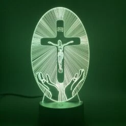 Christian Lamp Jesus Savior 13 Christian Lamp Jesus Savior -Lord's Guidance green jesus cross nigh light lords guidance