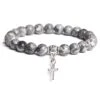 Cross Bead Bracelet Charm Gray Stone 1 Cross Bead Bracelet Charm Gray Stone -Lord's Guidance grey stone cross charm bracelet lord s guidance