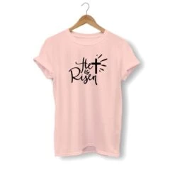 Christian T-Shirt Risen 16 Christian T-Shirt Risen -Lord's Guidance he is risen shirt peach