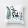 Christian Pillow Cover Psalm 91 1 Christian Pillow Cover Psalm 91 -Lord's Guidance he will cover you with his feathers pillowcase lord s guidance