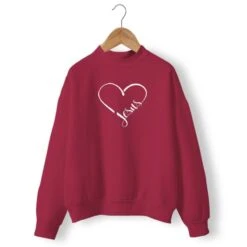 Christian Sweatshirt Jesus Heart 13 Christian Sweatshirt Jesus Heart -Lord's Guidance heart jesus sweatshirt burgundy