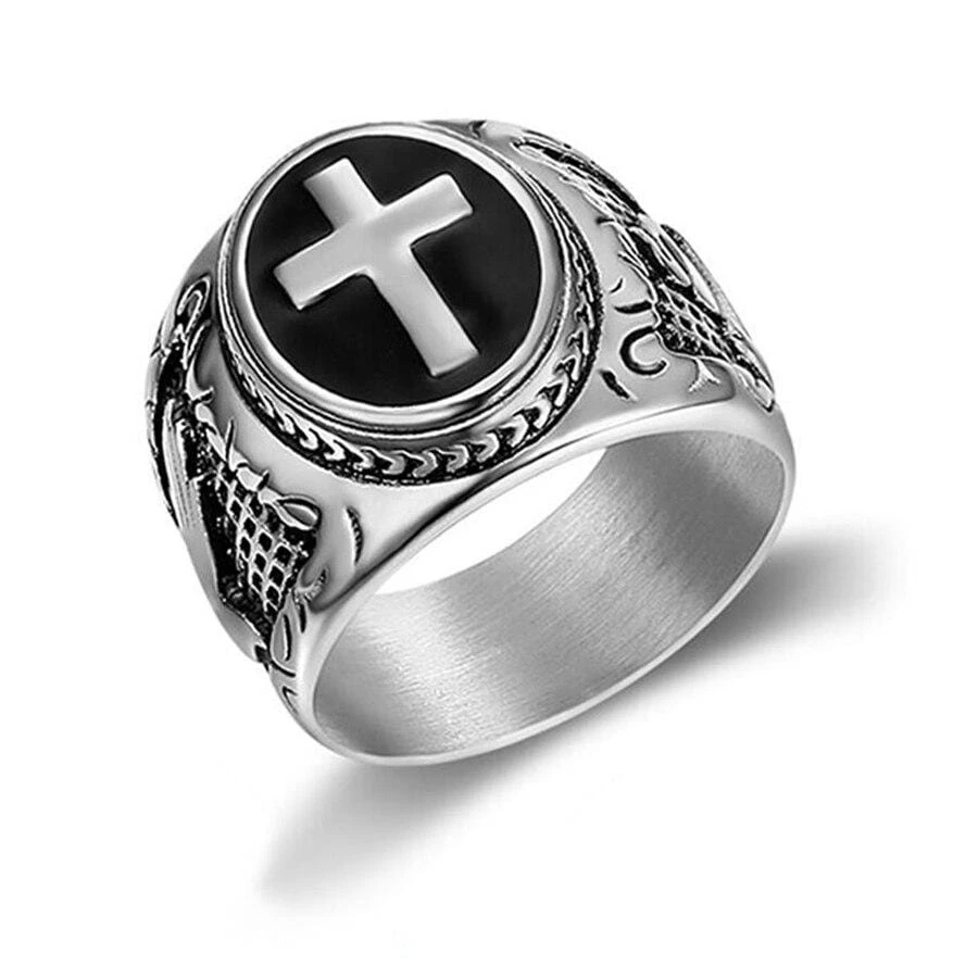 Christian Ring Holy Cross Signet Ring 8 Christian Ring Holy Cross Signet Ring - Image 6