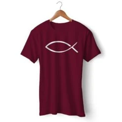 Christian T-Shirt Ichthus 15 Christian T-Shirt Ichthus -Lord's Guidance ichthus t shirt burgundy