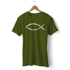 Christian T-Shirt Ichthus 12 Christian T-Shirt Ichthus -Lord's Guidance ichthus t shirt green