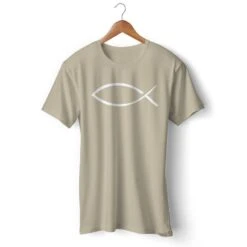 Christian T-Shirt Ichthus 13 Christian T-Shirt Ichthus -Lord's Guidance ichthus t shirt kakhi