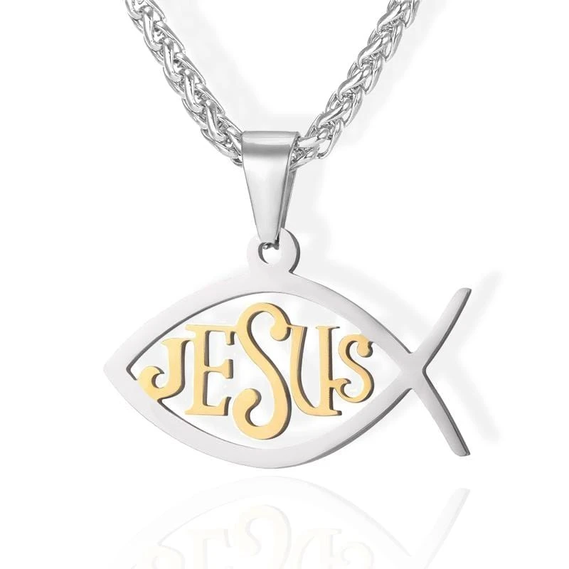 Women's Christian Necklace Ichthys 3 Women's Christian Necklace Ichthys