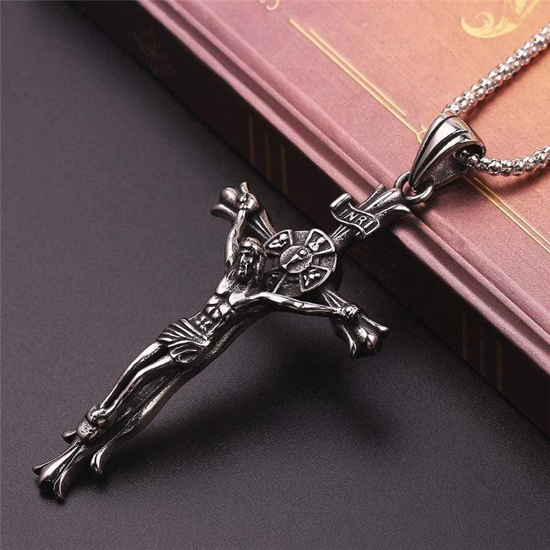 Men's Christian Necklace INRI Antique Cross 4 Men's Christian Necklace INRI Antique Cross - Image 2