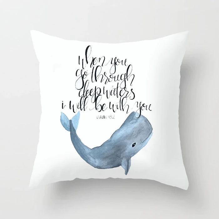 Christian Pillow Cover Isaiah 43:2 3 Christian Pillow Cover Isaiah 43:2