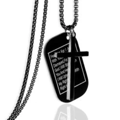 Men's Christian Necklace Isaiah 41:10 -Lord's Guidance isaiah4110necklaceblack