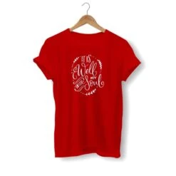 Christian T-Shirt It Is Well With My Soul 14 Christian T-Shirt It Is Well With My Soul -Lord's Guidance it is well with my soul shirt red