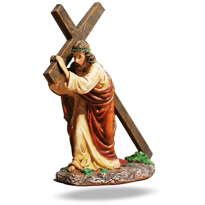 Christian Figurine Jesus Carrying Cross 3 Christian Figurine Jesus Carrying Cross