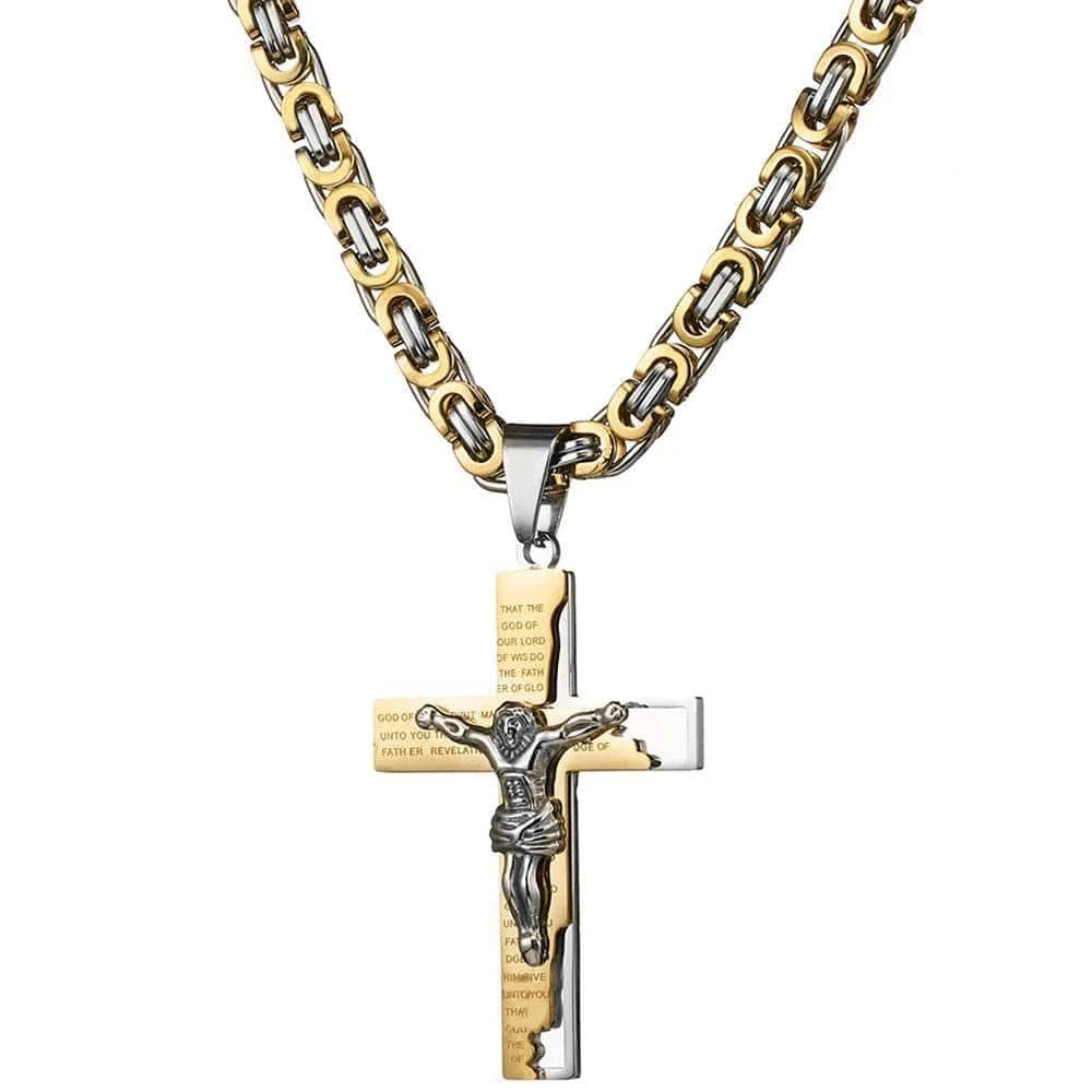 Men's Christian Necklace Jesus (Golden) 3 Men's Christian Necklace Jesus (Golden)