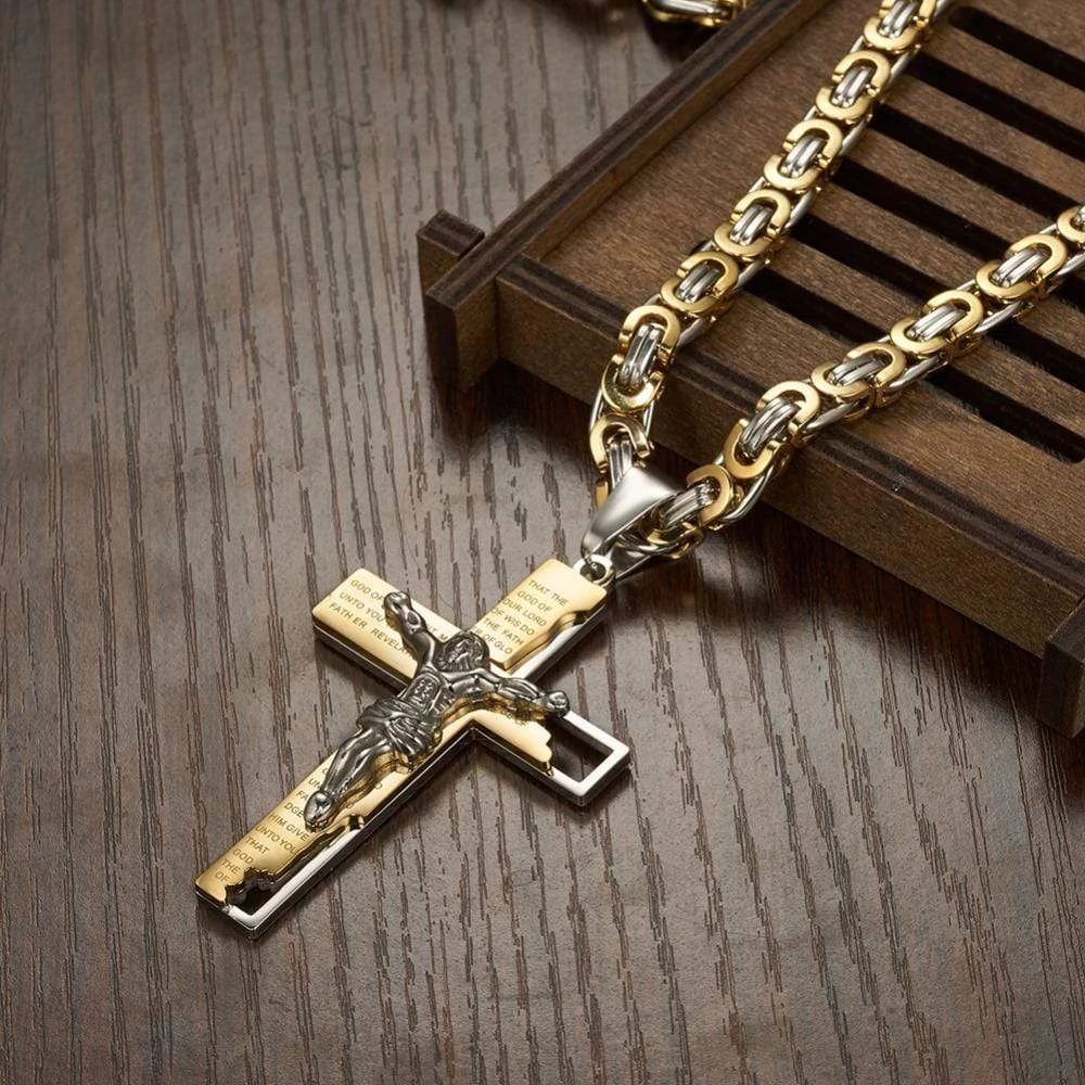 Men's Christian Necklace Jesus (Golden) 4 Men's Christian Necklace Jesus (Golden) - Image 2