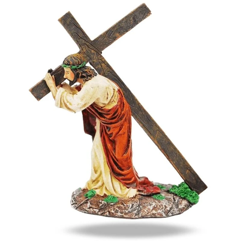 Christian Figurine Jesus Carrying Cross 5 Christian Figurine Jesus Carrying Cross - Image 3