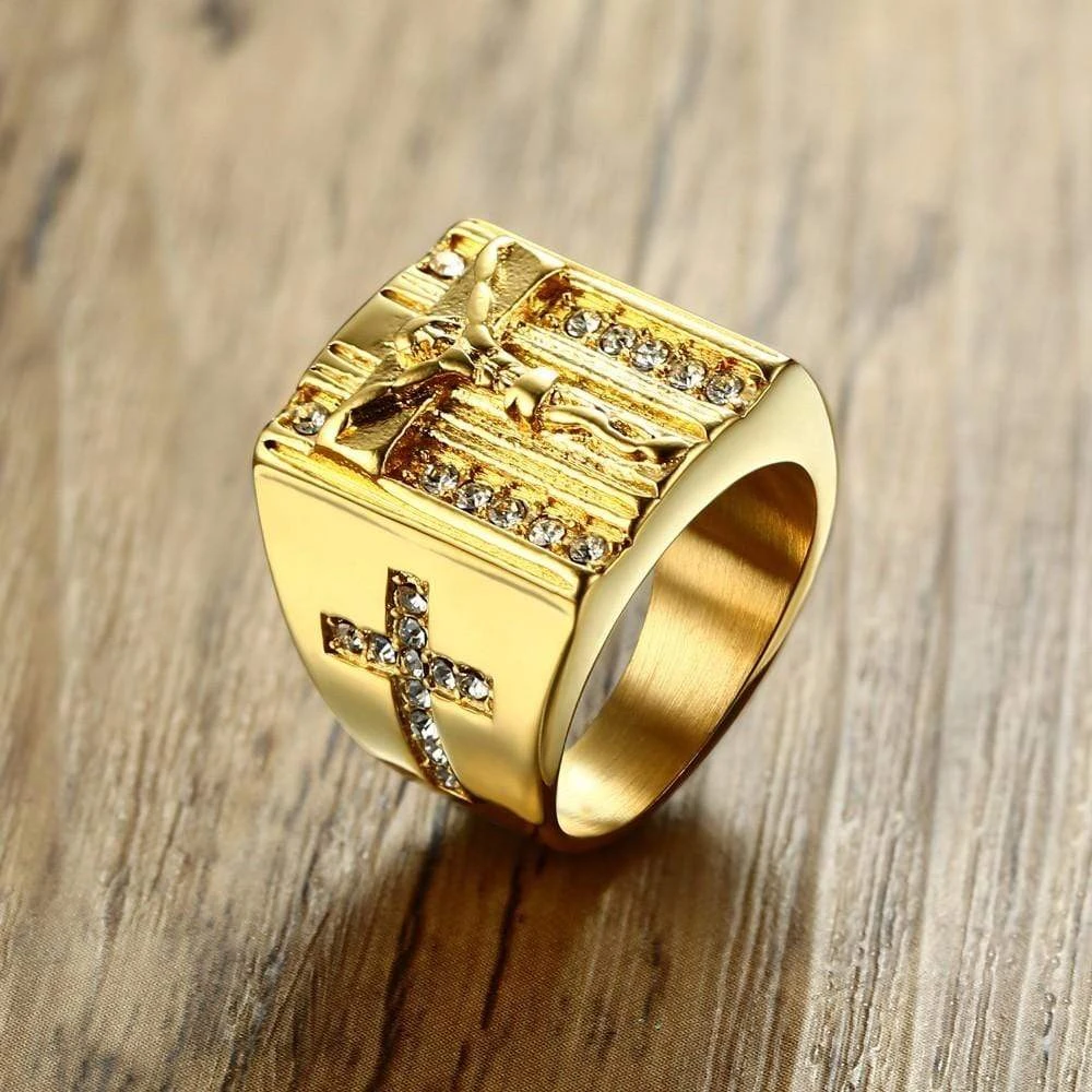 Christian Ring Crucifix Signet Ring 4 Christian Ring Crucifix Signet Ring - Image 2