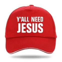 Christian Cap Y'All Need Jesus 14 Christian Cap Y'All Need Jesus -Lord's Guidance jesus dad hats red