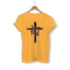 Christian T-Shirt Jesus First 12 Christian T-Shirt Jesus First -Lord's Guidance jesus first shirt yellow
