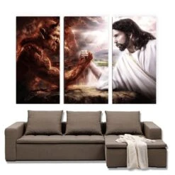 Christian Canvas Art Good Against Evil